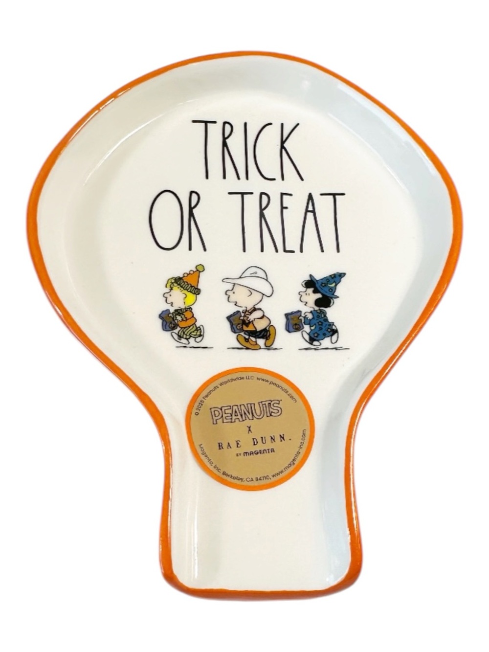 NEW Rae Dunn/Peanuts TRICK OR TREAT HALLOWEEN SPOON REST Featuring Charlie Brown